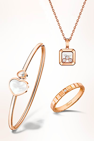 Rose gold and diamond jewelry