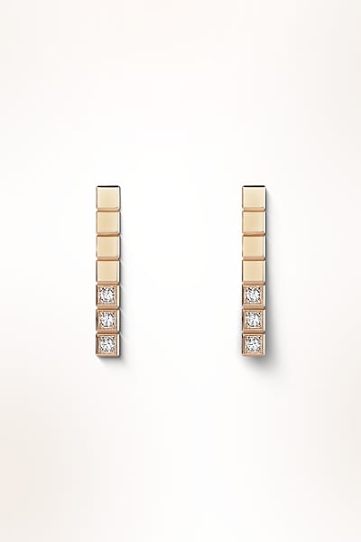 Ice Cube rose gold and diamond earrings