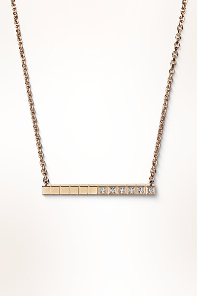 Rose gold Ice Cube diamond necklace